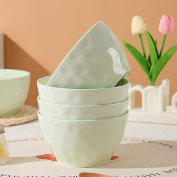 Simple and high household underglaze colored bowls, two bowls, one plate of cream style mixed color