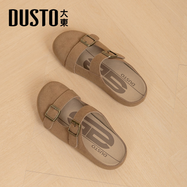 Dadong belt buckle Birken shoes for women 2025 new summer bag-toe half slippers one-foot lazy shoes sandals for women