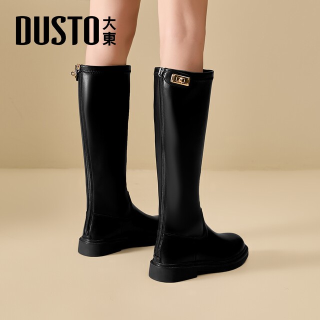 Dadong Gaotu Knight Boots Women's 2025 New Autumn and Winter Boots Black Slim Boots Small Thick Sole Long Boots