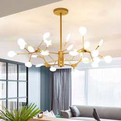 Firefly Postmodern G4 lamp head chandelier Nordic modern leaf branch living room dining room room simple chandelier