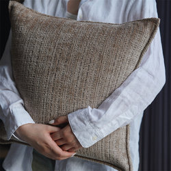 High-End Pillowcase Without Insert for Sofa, Living Room, Bay Window, Light Luxury, High-Class Feel, Solid Color Cushion, Backrest Pillow, Headboard Pillow
