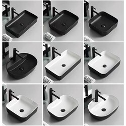 Nordic Countertop Washbasin, Household Ceramic Washbasin, Single Basin, Square Small Size, Balcony Bathroom Countertop Basin