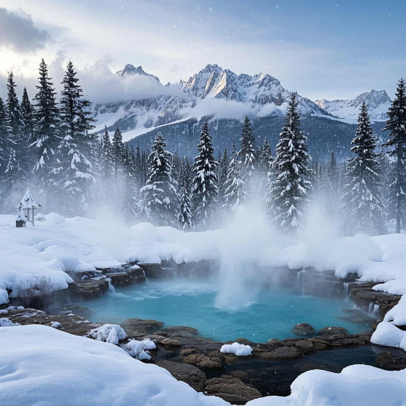 【冰雪童话】成都眉山柳江古镇瓦屋山纯玩冬日温泉最美桌山2日游