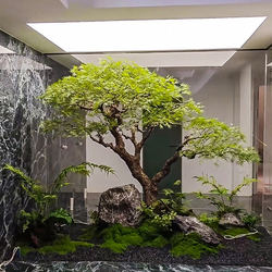 High-End Artificial Maple Tree, Horsewood, Indoor Fake Tree, Green Plant Landscaping Decoration, Large Banyan Tree, Simple Window Display Plant