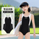 Children's swimsuit 2025 New Girls Small Medium Large Children One-piece Racing Triangle Swimsuit Girls Professional Training Swimsuit
