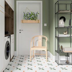 Fresh Retro 300*300 Tiles Kitchen Bathroom Matte All-Ceramic Floor Tiles Bathroom Tiles Non-Slip Small Floor Tiles