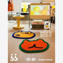 Hand-Painted Abstract Illustration Animal Bathroom Non-Slip Absorbent Floor Mat Rug Carpet ins Simple Faux Cashmere