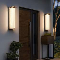 Outdoor wall lights Solar energy stainless steel Modern simple outdoor aisle courtyard villa gate balcony wall light