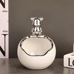 Entryway Key Holder Storage Rack, Light Luxury High-End Shoe Cabinet, Living Room Violent Bear Decoration