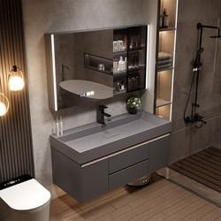 New Bathroom Cabinet Set with Nano Microcrystalline Stone Integrated Basin, Washbasin, and Sink for Bathroom Vanity