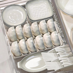 Underglaze Ceramic Tableware Set 2026 New High-Value Gradient Bowl and Plate Set for Home Use, Simple Bowls and Plates for Housewarming