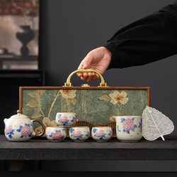Ru Kiln Kung Fu Tea Set, Light Luxury, High-End, Suitable for Home Use, Corporate Annual Meetings, Event Gifts, Business Souvenirs