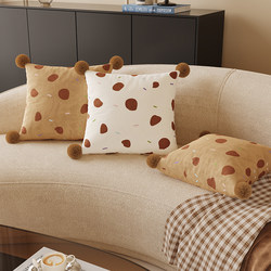 Cream Wave Pattern Cute White Pillowcase Nordic Living Room Sofa ins Cushion Pillow Headboard Beige Coffee Color