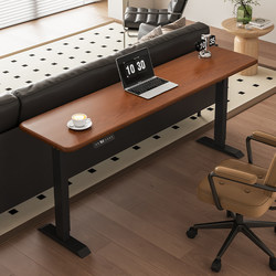 Solid Wood Electric Lift Table, Living Room Long Desk, Home Use Small Apartment Narrow Model, Bedroom Hand-Cranked Office Computer Desk