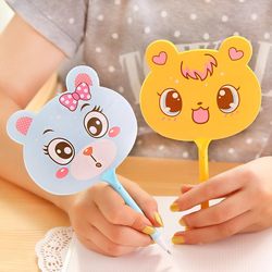 Japanese and Korean Creative Stationery Wholesale, Ballpoint Pens as Prizes for Primary School Students, Cute Cartoon Fan Pens, Animal Pens for Children