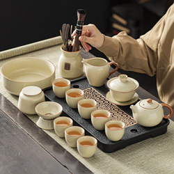 Complete Tea Set, Ru Kiln Tea Set, Kung Fu Tea Set, Xi Shi Teapot, Gaiwan, Handle Teapot, Tea Cup, Tea Tray