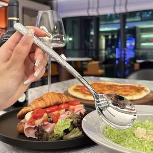 
[Exported to Europe] High-end Korean hammered 304 stainless steel food grade Western food spoon eating spoon inox label