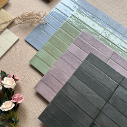 French-Style Vintage Distressed Gradient Checkered Tiles 400X800 for Bathroom, Kitchen, Dining Room, Villa, Balcony Wall Tiles
