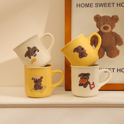 Underglaze Color Coffee Cup, Large Capacity Drinking Cup, Ceramic Cup, Mug, Cute Couple Cup, Breakfast Oatmeal Cup