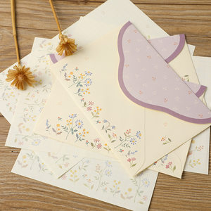 
Retro small floral envelope set, literary, romantic, retro stationery, creative stationery, Japanese-style animal flower stationery, envelope, beautiful gift bag, girl design, simple fresh floral pattern