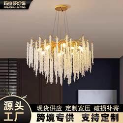 Italian light luxury branch crystal chandelier designer villa living room bedroom dining room model room exhibition hall chandelier