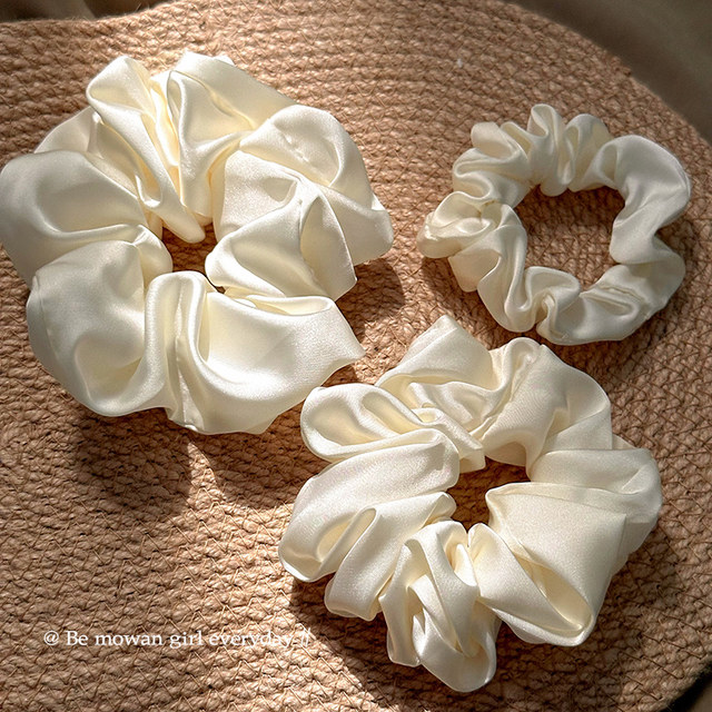 French style ~ Satin ins large intestine hair tie girly temperament sweet female autumn and winter hair tie Korean hair accessories