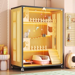 Cat Villa Cat Climbing Frame for All Seasons, Suitable for Home Use, Large Indoor Free-Standing Cat House with Multiple Layers and Luxurious Space