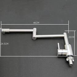 Kitchen Faucet 304 Stainless Steel Folding Sink Basin Laundry Sink Swivel Hot and Cold Water Faucet