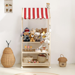 Toy Storage Rack, Convenience Store Shelf, Multi-Layer Car-Shaped Baby Picture Book and Doll Display Rack, Children's Storage Cabinet