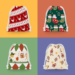 Christmas Hanging Ornaments Small Cloth Bag Cross-Border Gifts Christmas Gift Bag Drawstring Bag Miscellaneous Storage Bag Portable