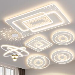 Living Room Lamp Modern Simple Atmospheric Led Ceiling Lamp Bedroom Dining Room Chandelier Zhongshan Lighting Combination Whole House Package