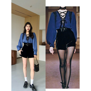 
Zhang Azing [Holiday Impression] Mature Royal Sister Style Lace Shirt + Shorts W424C13879