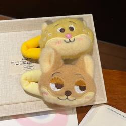 Zootopia Plush Hair Clips Featuring Nick and Judy, Sweet and Cute High-Appearance Hair Accessories for Girls