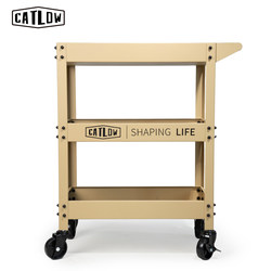 Catldw Cartero Industrial Style Household Trolley Three-Layer Storage Living Room Cafe Mobile Storage Rack