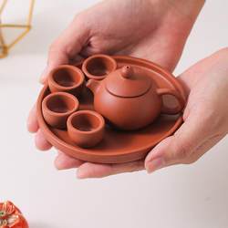 Mini Children's Teapot Tea Set for Home Use, Kung Fu Small Tea Brewing Set, Ceramic, for 0.05kg People, Simple and Portable