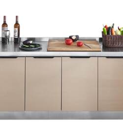 Stainless steel kitchen cabinet glass integrated assembly rental house simple economical stove sink cabinet
