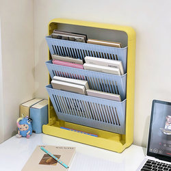 Desktop Bookshelf Vertical Multi-Layer Storage Rack Home Office Student Dormitory Book Storage Box Desk Side Storage Rack
