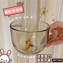 Special Cup and Spoon for Brewing Lotus Root Powder, Breakfast Cup, Oatmeal, Nuts, High-Temperature Resistant Glass Bowl, Microwave Oven