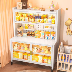 Baby feeding table storage cabinet baby products storage rack floor-standing large capacity multi-functional removable storage cabinet