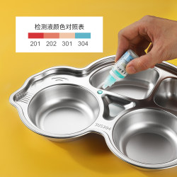 Spot Sufa kindergarten 04 stainless steel dinner plate children's creative tableware set baby compartment anti-fall household plate