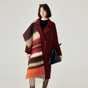 
2025 autumn and winter suit collar long coat temperament coat casual commuting coat for women