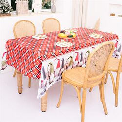 Christmas decorations creative new printed tablecloth table flag Christmas desktop table decoration old man tree snowflake
