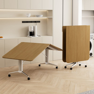 
Folding conference table, long table, office desk, removable splicing folding dining table, multi-functional telescopic large desk, long table