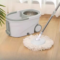 New Rotating Mop with Integrated Bucket for Home Use, Hands-Free Washing, All-In-One Mopping Tool, Mop Bucket for Easy Cleaning and Dehydration
