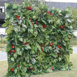 New direct selling cross-border cloth background simulation plant wall green plant background wall three-dimensional decoration lawn wall hanging rattan artificial