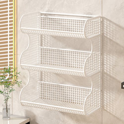 Bathroom Storage Rack, No-Drill Wall-Mounted Multifunctional Toilet Storage Hanging Basket