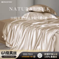 Luxurious Four-Piece Silk Bedding Set Made of Mulberry Silk, Including Bed Sheet, Duvet Cover, Silk Fitted Sheet, and Ice Silk Bedding for the Master Bedroom