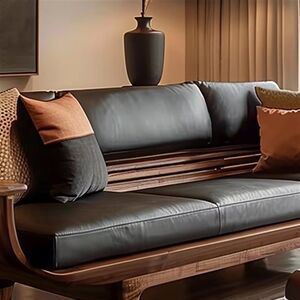 
2025 new Chinese style genuine leather black walnut ash sofa direct living room villa hotel and homestay office furniture