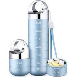 Seven-Day-A-Week Metal Sealed Waterproof Medicine Box, Outdoor First Aid Aluminum Alloy Portable Storage Box