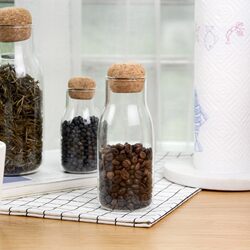 Japanese cork glass bottle transparent sealed jar storage bottle tea jar coffee jar household storage storage jar